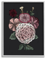 Pink Flowers On Black Drawing Design, 16"x20"