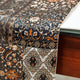 Decorative Table Runner Brown Satin 16"x108", Persian, Floral Niloufar