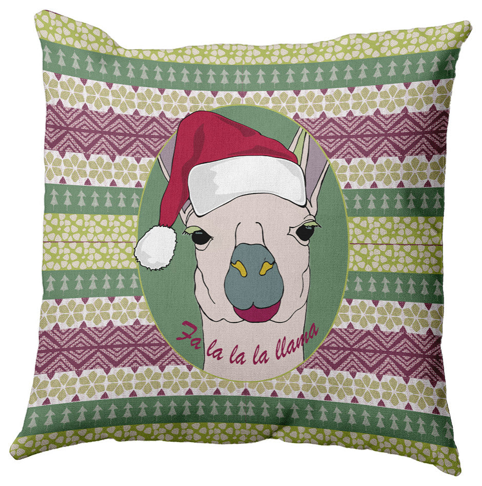 Fa La Llama Accent Pillow, Succulent Green, 18"x18"