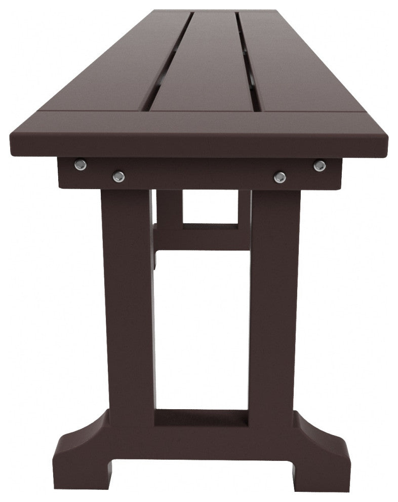WestinTrends 65" Trestle Poly Lumber Outdoor Patio Accent Bench, Picnic Bench, Dark Brown
