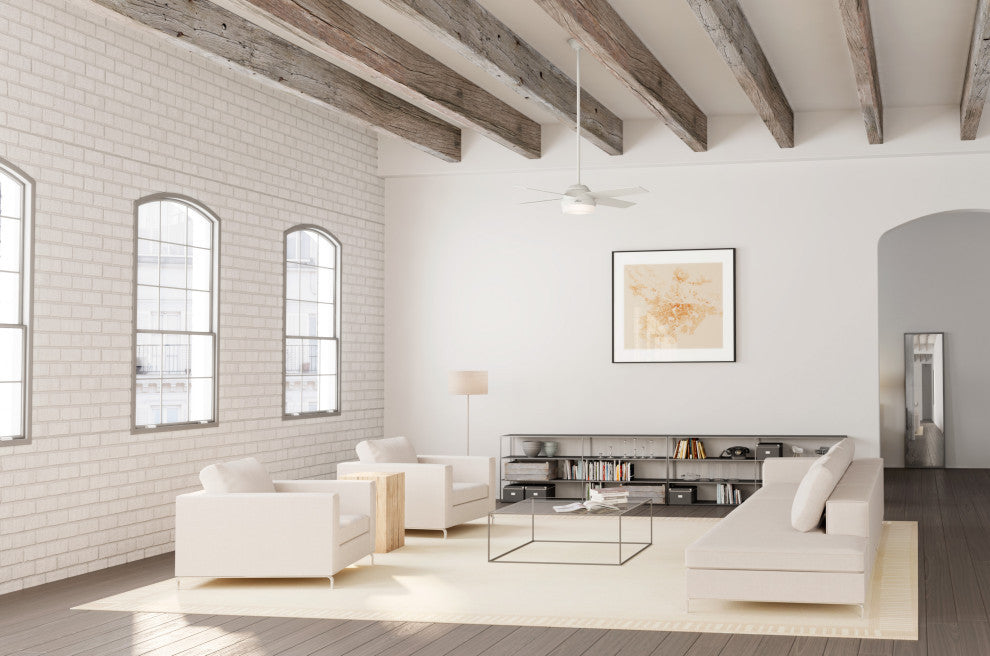 Hunter Fan Company 52" Dempsey Damp Fresh White Ceiling Fan With Light/Remote