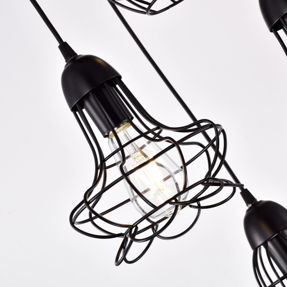 Thalia 5-Light Black Cluster Pendant