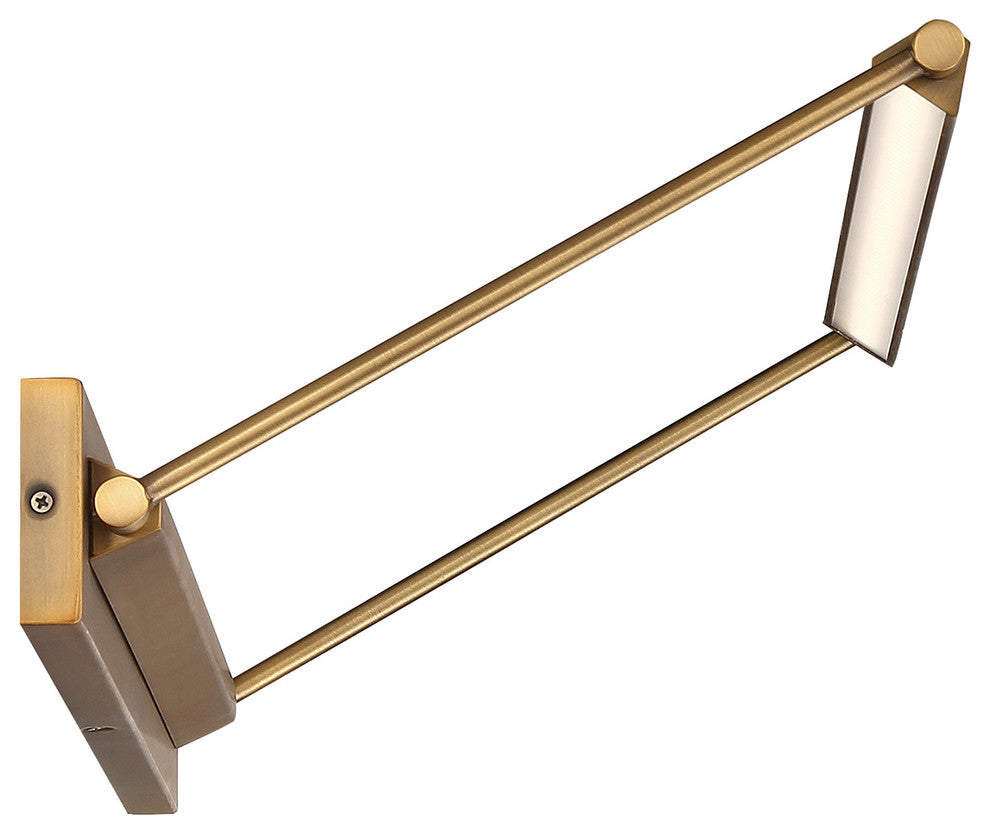 Hudson 3000K 85CRI LED Picture Light In Aged Brass