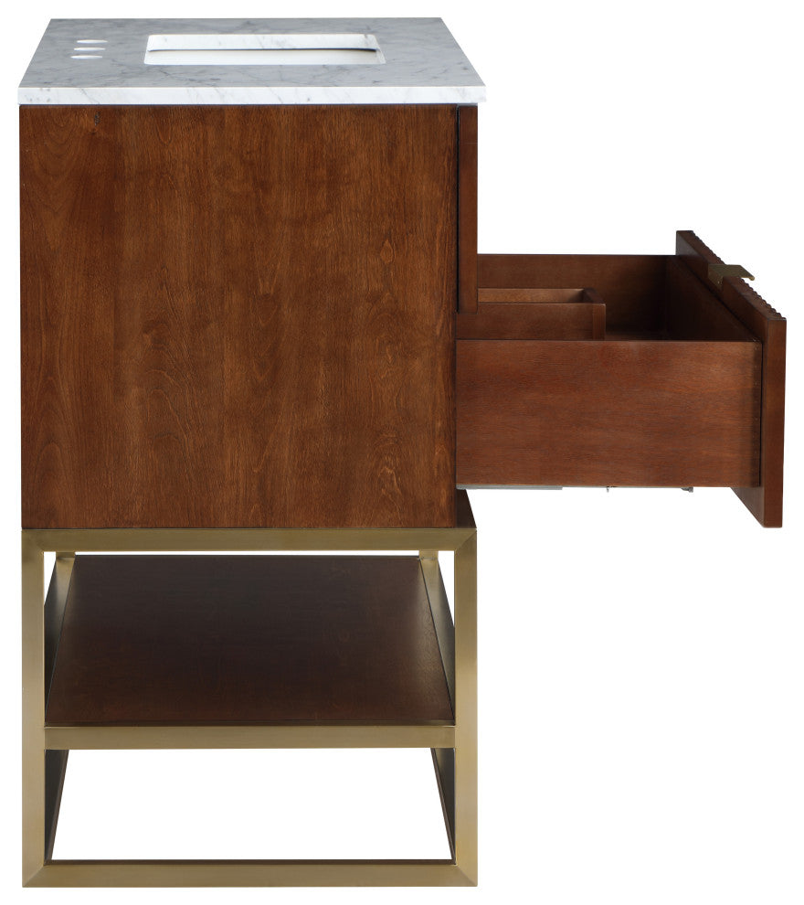 Monad Bathroom Vanity, Walnut, 30" Wide