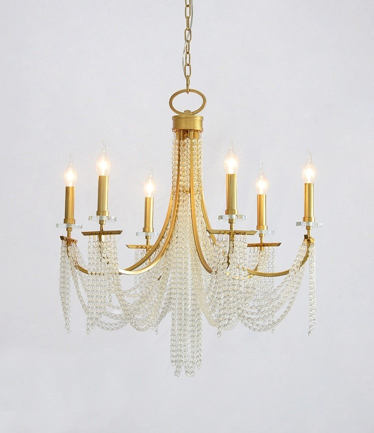 Creative Contemporary LED Crystal Chandelier With Beads, 6 Lights