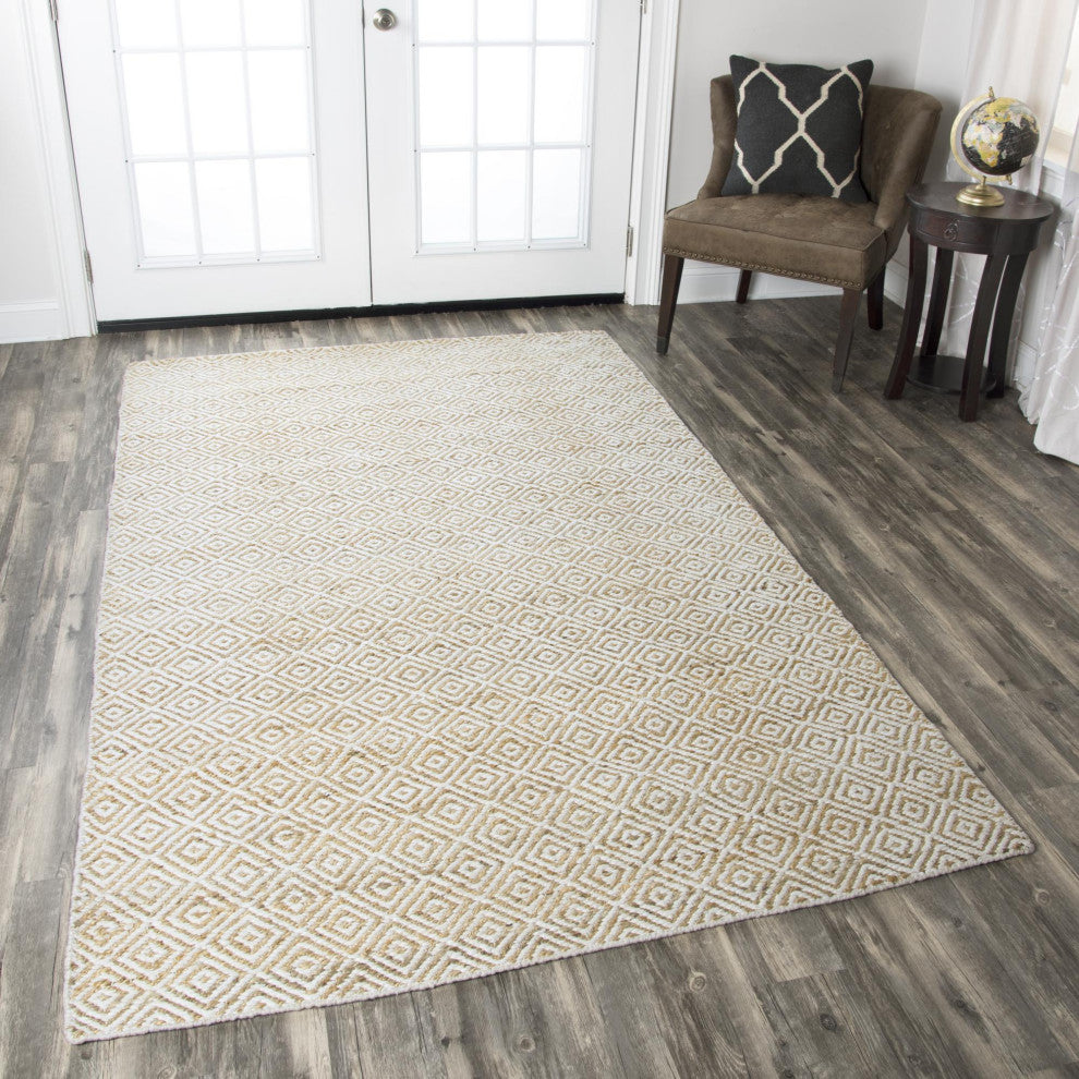Rizzy Home Ellington EG9034 Natural Pattern Area Rug, Rectangular 3'x5'