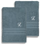 Denzi Bath Towels With Monogrammed Letter, Set of 2, Z