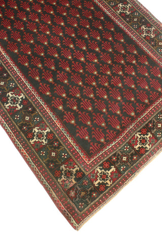 Vintage Distressed Bethzy Charcoal/Red Runner, 4'2x9'6