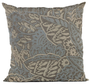 Plutus Blue Festive Jacquard Luxury Throw Pillow, 22"x22"