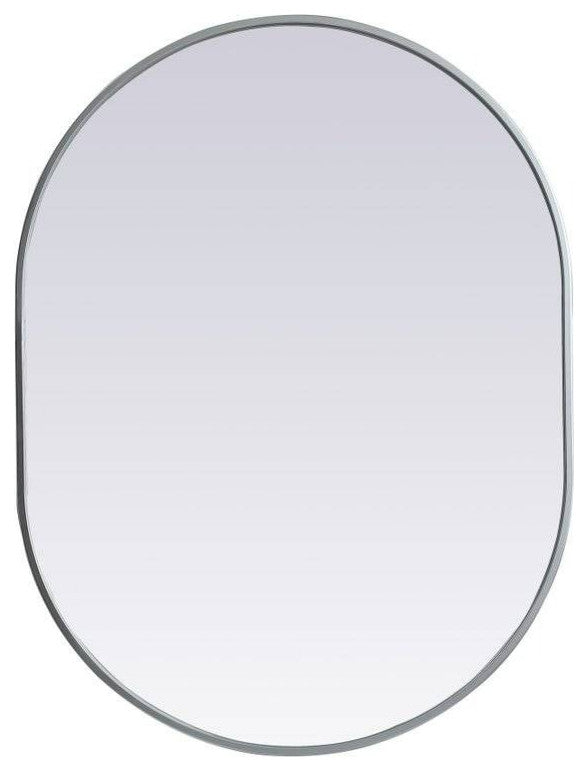 Elegant Lighting MR2A2736 Asha 27" W x 36" H Modern Oval Bathroom - Silver