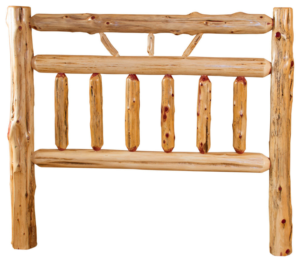 Red Cedar Log Wagon Wheel Headboard, Full