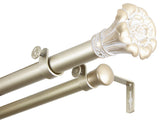 Dakota 1" Double Curtain Rod, Light Gold, 66-120"
