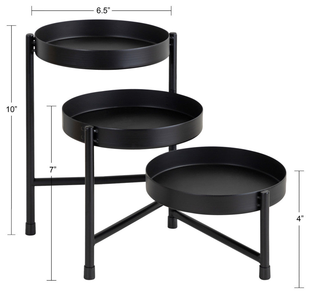 Finn Tiered Tabletop Planter, Black