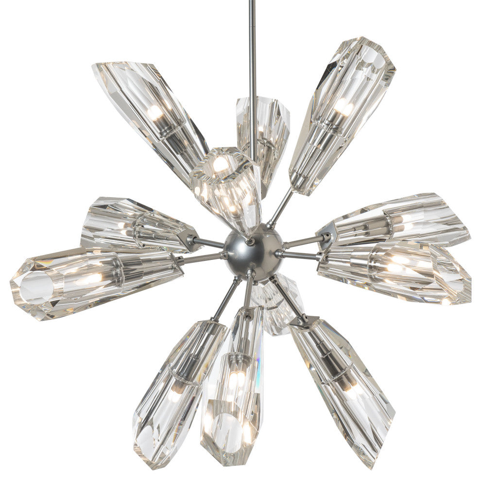 Luma 12-Light Starburst Pendant - Sterling - Crystal