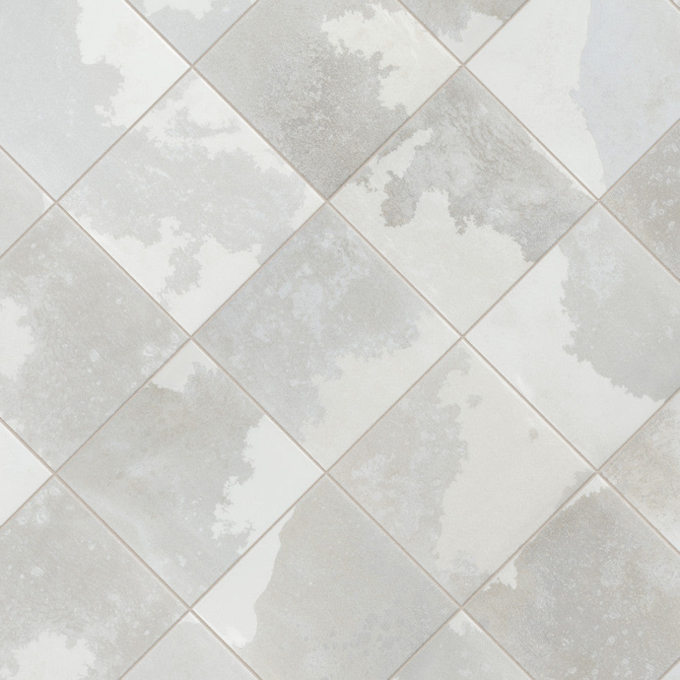 Kings Luxe Tradition Square Silver Ceramic Wall Tile
