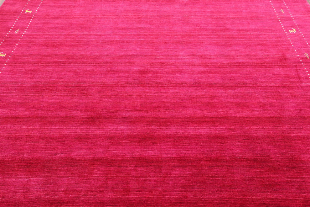 8' Square Persian Gabbeh Handmade Wool Rug - Q15222