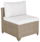Maui 7-Piece Outdoor Conversation Set, Two Ottomans, Linen White