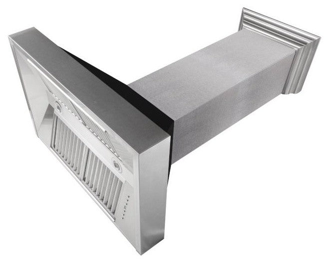 Ducted DuraSnow Stainless Steel Range Hood with Black Matte Shell