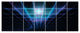 Blue Laser Protective Grids, Abstract Canvas Art Print, 83"x32", 7 Panels
