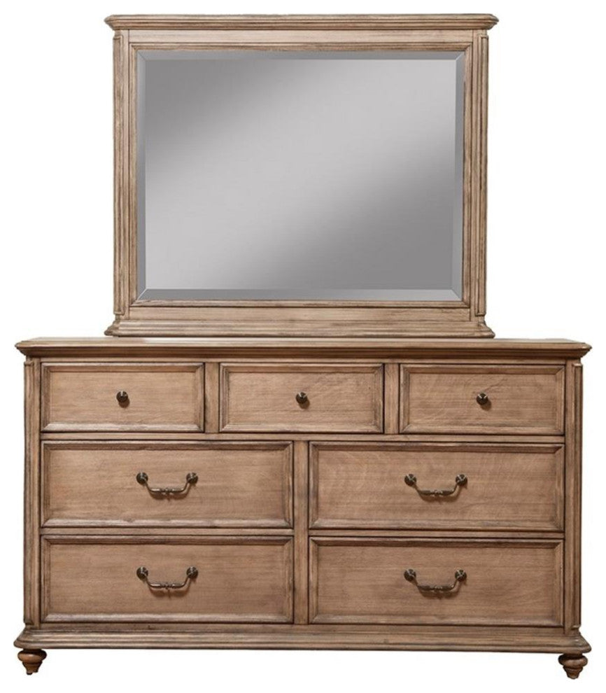 Alpine Furniture Melbourne Wood Mirror in French Truffle (Brown)