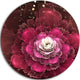 Fractal Red Rose Flower, Floral Digital Art Disc Metal Artwork, 11"