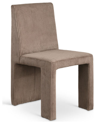 Benson Upholstered Dining Chair, Brown, Microsuede Corduroy