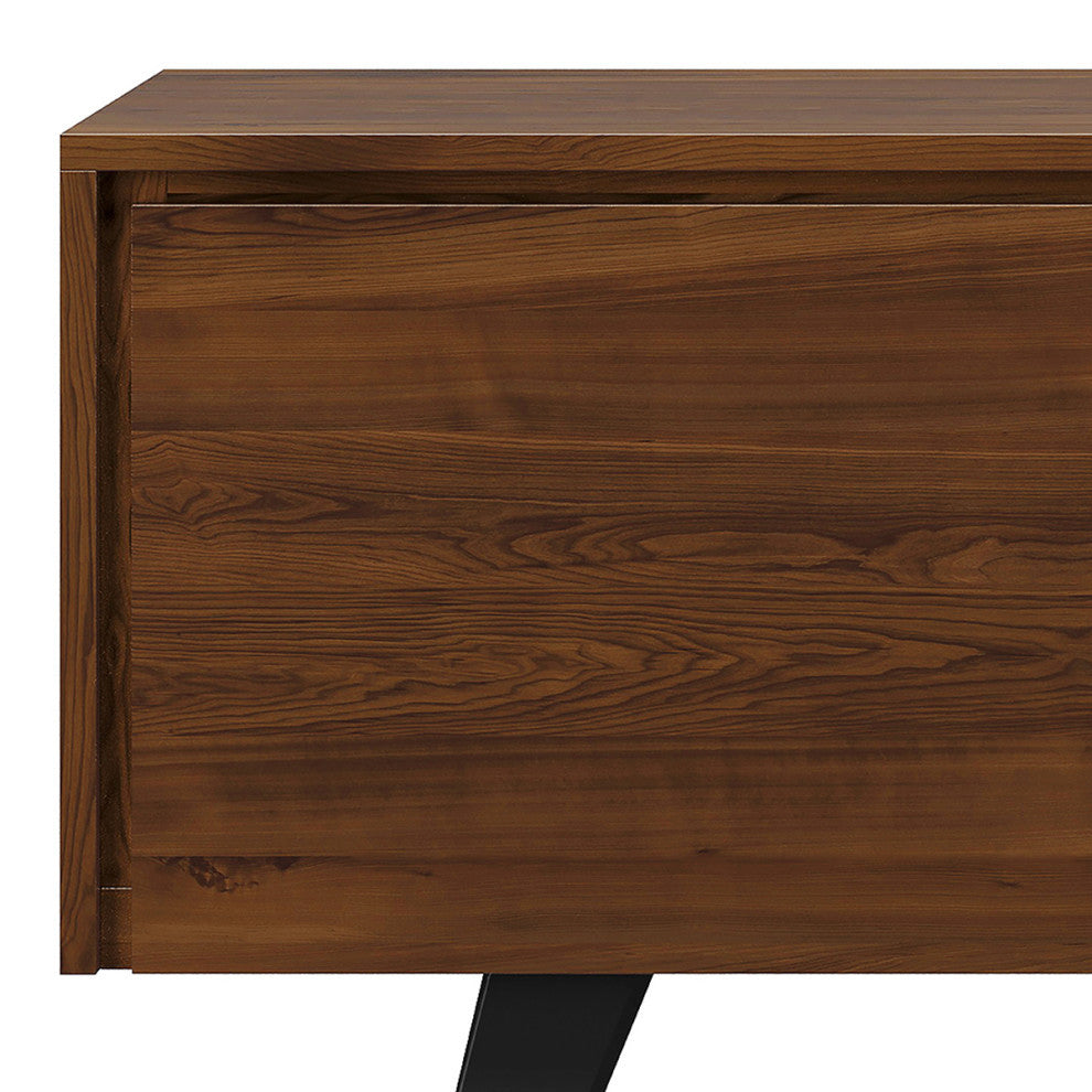 Lowry SOLID ACACIA WOOD TV Media Stand For TVs up to 70 inches, Walnut