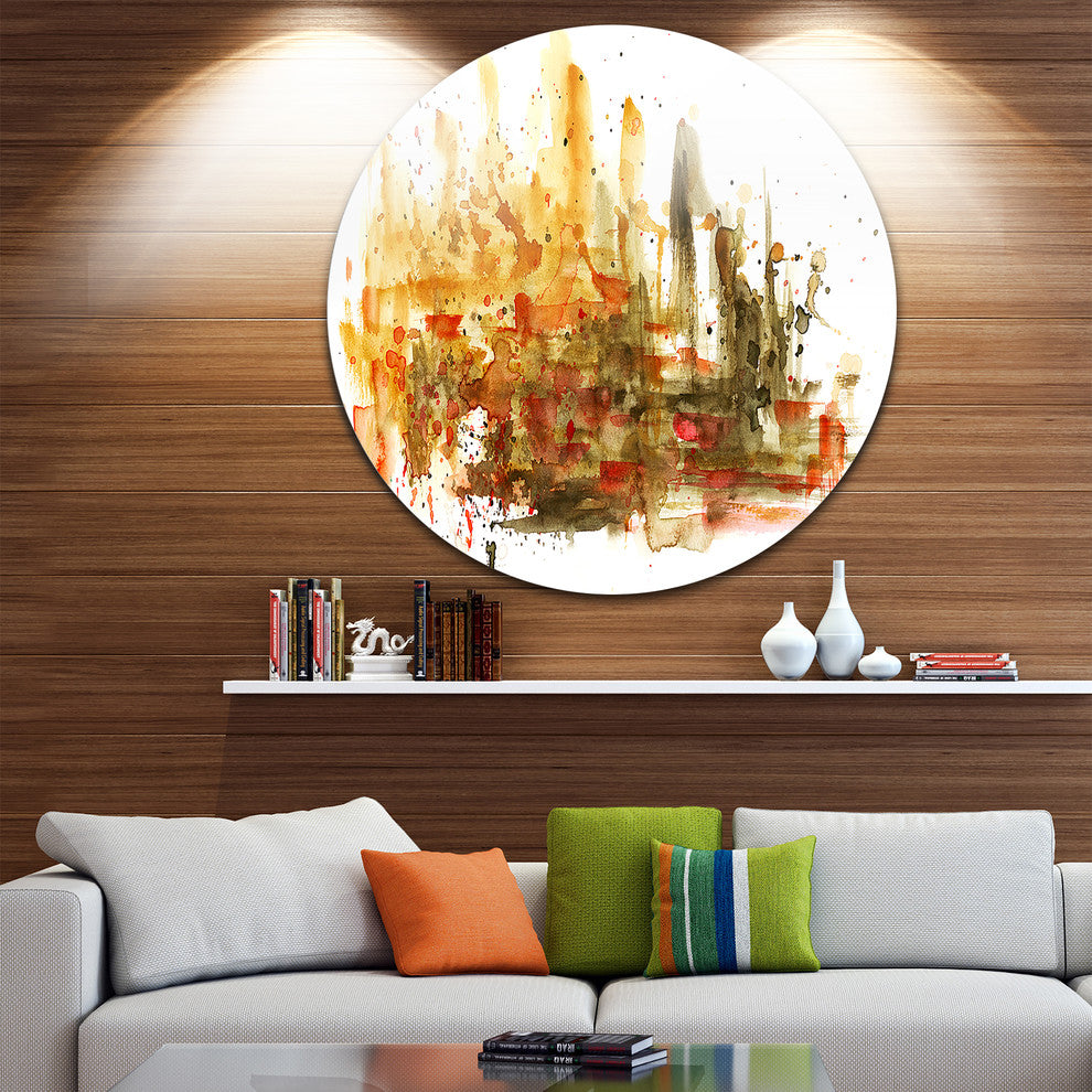 Abstract Composition Art, Abstract Round Wall Art, 23"