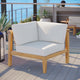 Sofa Corner Chair, Wood, Brown Natural White, Modern, Outdoor Patio Cafe Bistro