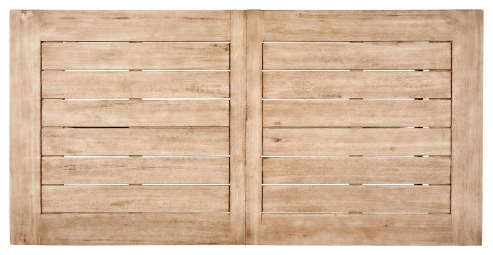 GDF Studio Arlington Brushed Gray Acacia Wood Dining Set