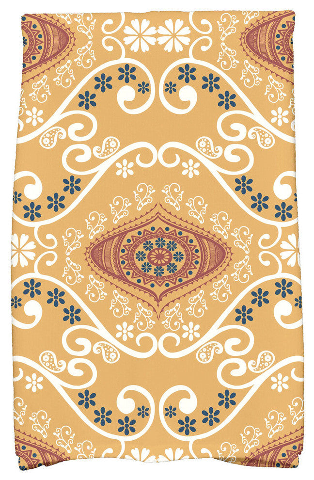 Illuminate Geometric Print Hand Towel, Gold