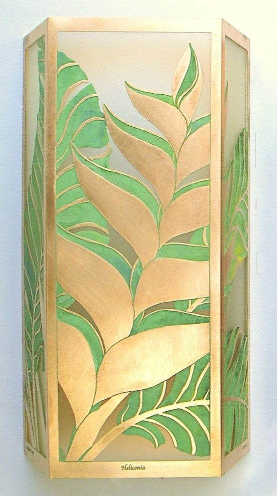 Heliconia Sconce 22" Patina Finish, Left