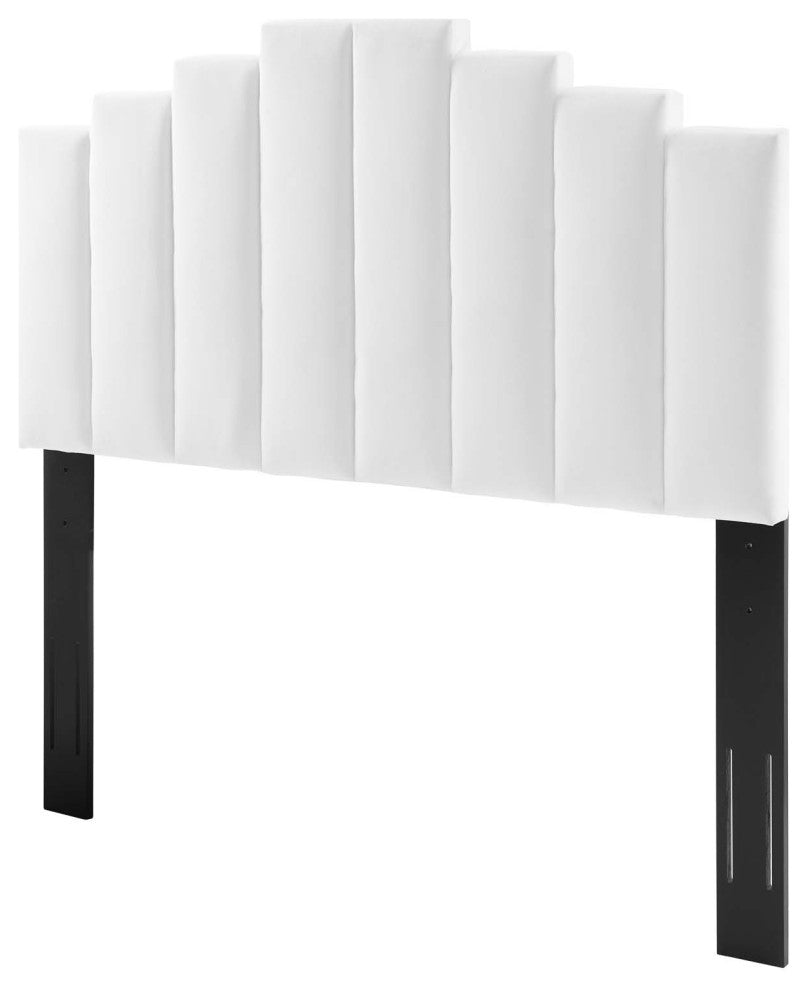 Headboard, Twin Size, Velvet, White, Modern Contemporary, Bedroom Master Suite