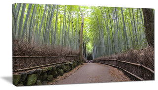 "Arashiyama Bamboo Path Japan" Forest Canvas Wall Art Print, 40"x20"