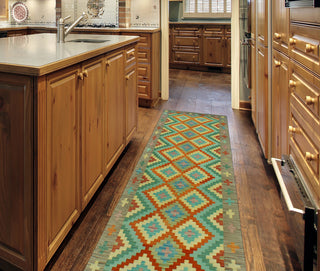 Sangat Flatweave Obiadull Rust/Beige Runner, 2'10 x 9'9