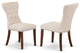 Gallatin Parson Chair, Mahogany Leg And Light Beige Fabric Color Set of 2
