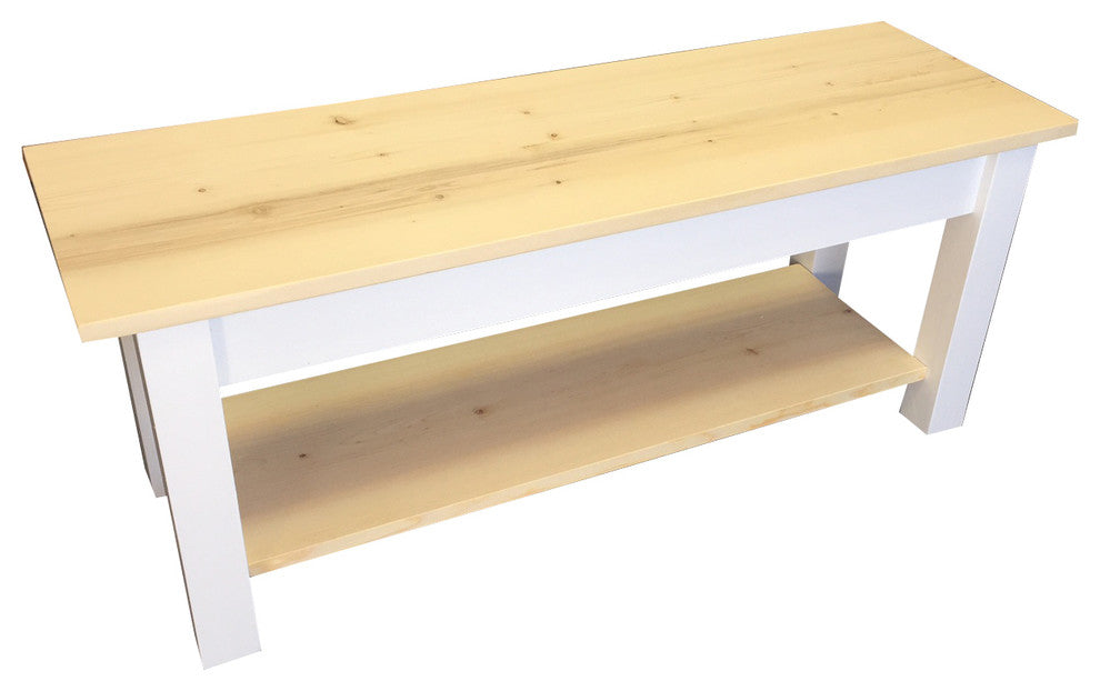 Nantucket Bench With Shelf, 36"