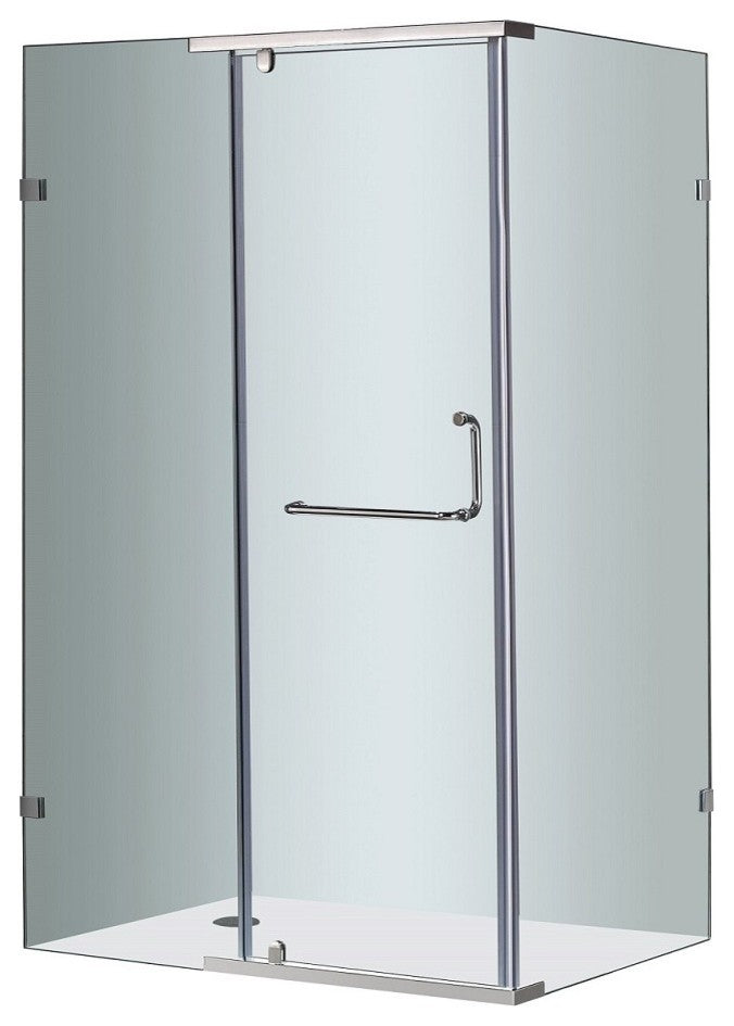 Aston 48"x35"x75" Semi-Frameless Shower Enclosure, Chrome