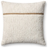 Loloi PLL0192 Ivory / Rustic Brown 22'' x 22'' Cover Only