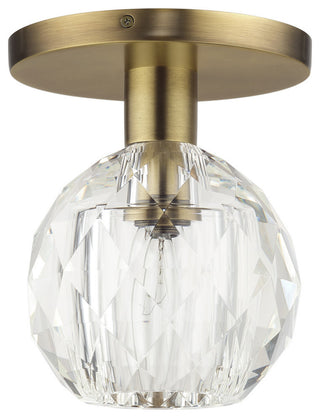 Whitfield 1-Light Natural Brass Crystal Semi-Flush