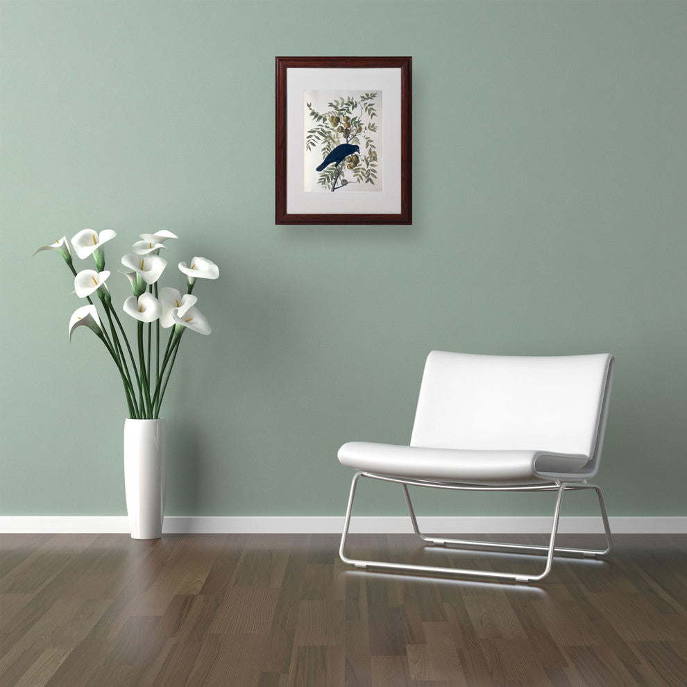 'American Crow' Matted Framed Canvas Art by John James Audubon
