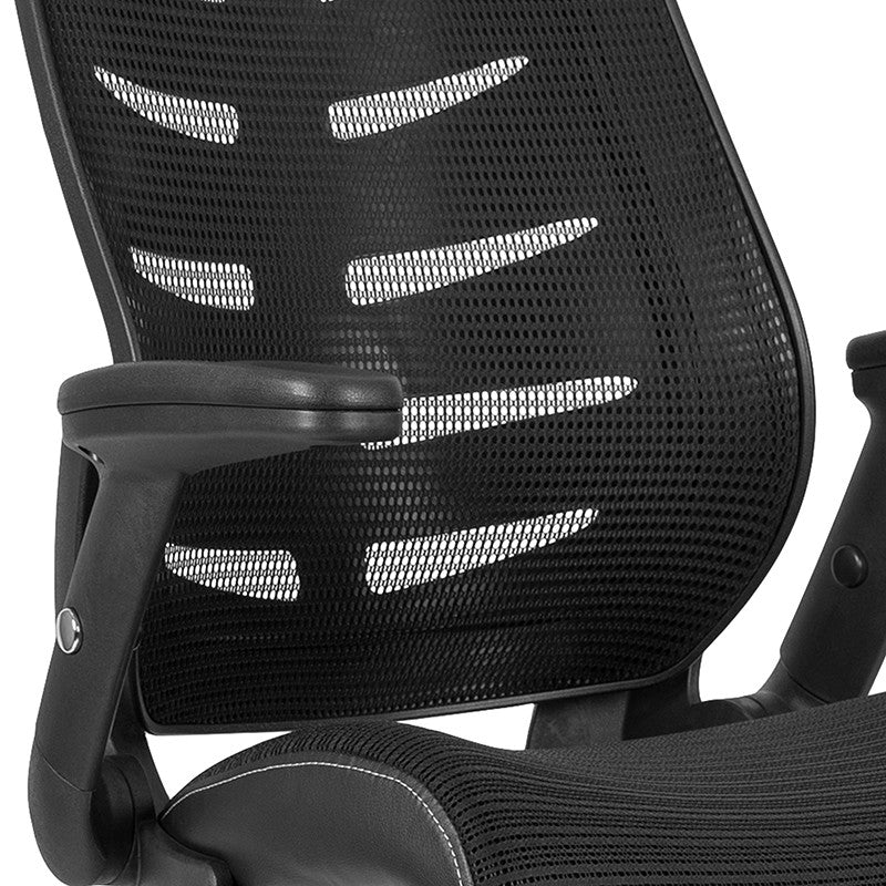 Black Mesh Drafting Chair