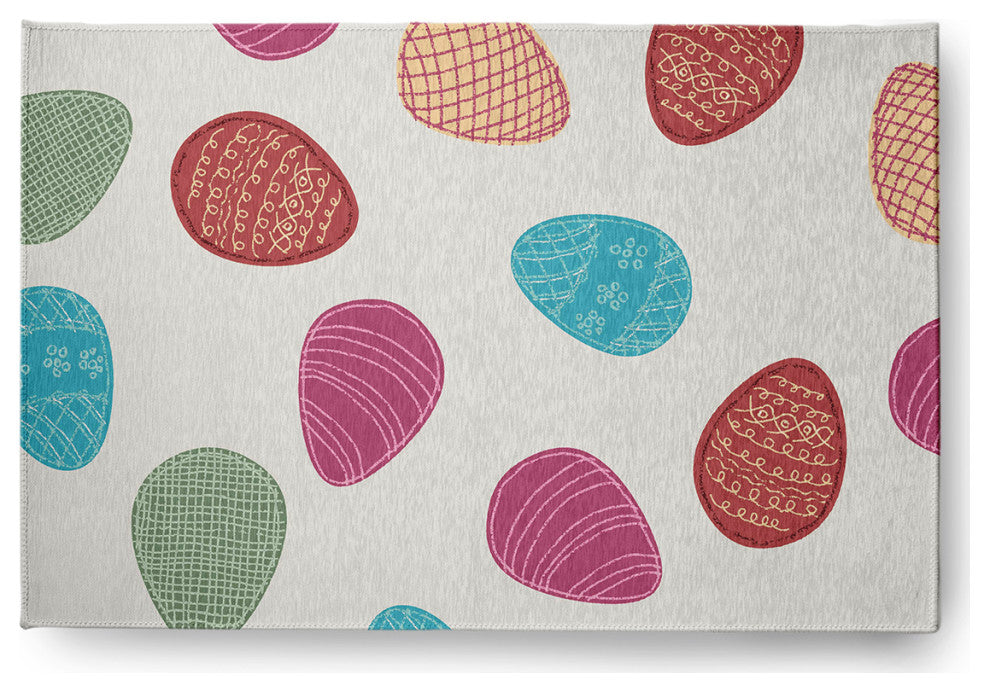 Egg Hunt Easter Chenille Rug, Whisper White, 2'x3'