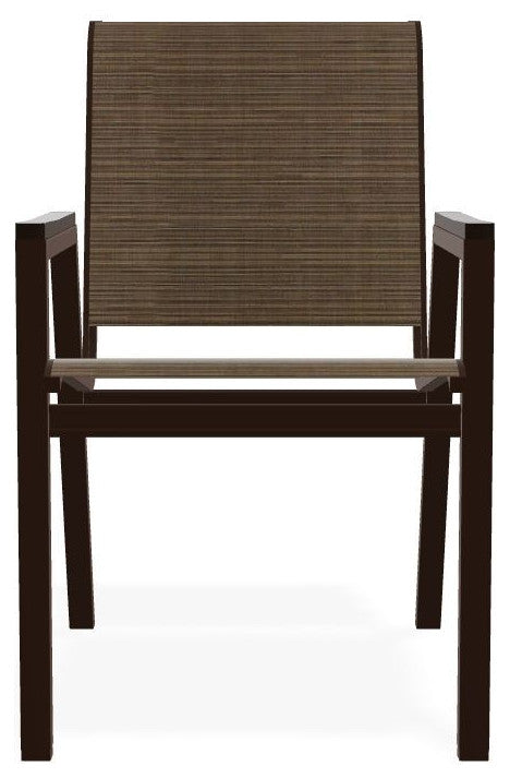 Bazza Sling Stackable Outdoor Dining Chair, Bark/Kona