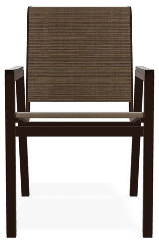 Bazza Sling Stackable Outdoor Dining Chair, Bark/Kona