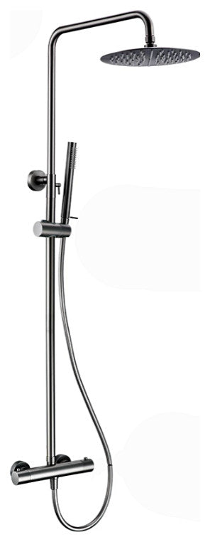 Wasser™ Shower Faucet With Handheld Shower Head, Gunmetal Grey, 10" Showerhead