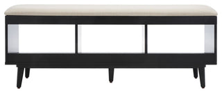 Safavieh Cricket Open Shelf Bench, Creme/Black