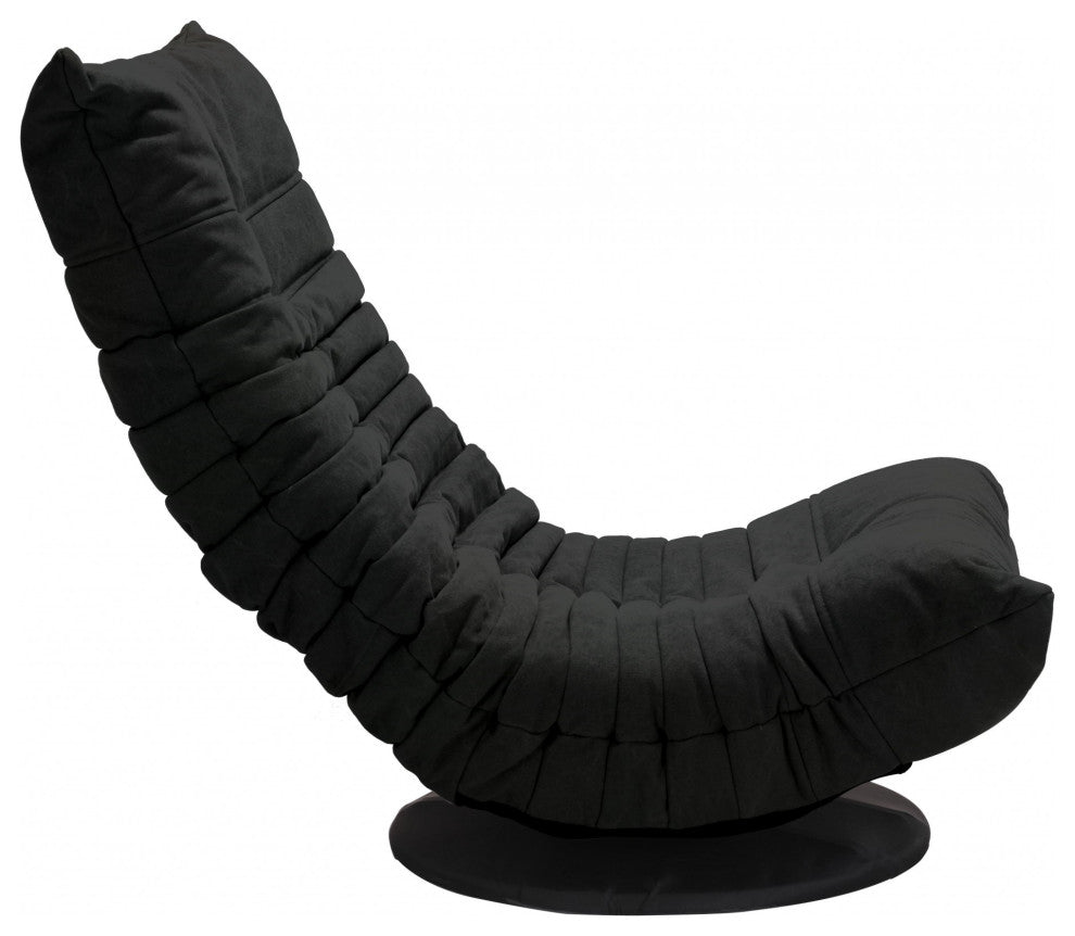 Relaxed Low Profile Black Swivel Chair