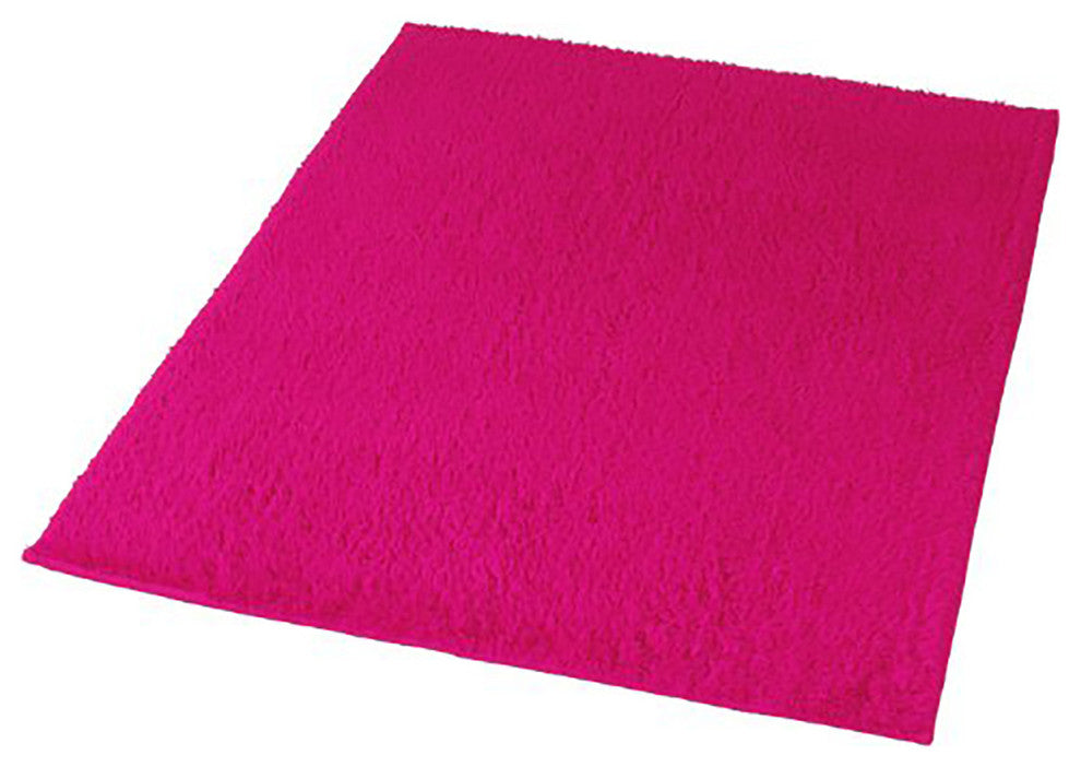 Dark Pink Cotton Non Slip Washable Bathroom Rug, Kansas, Large