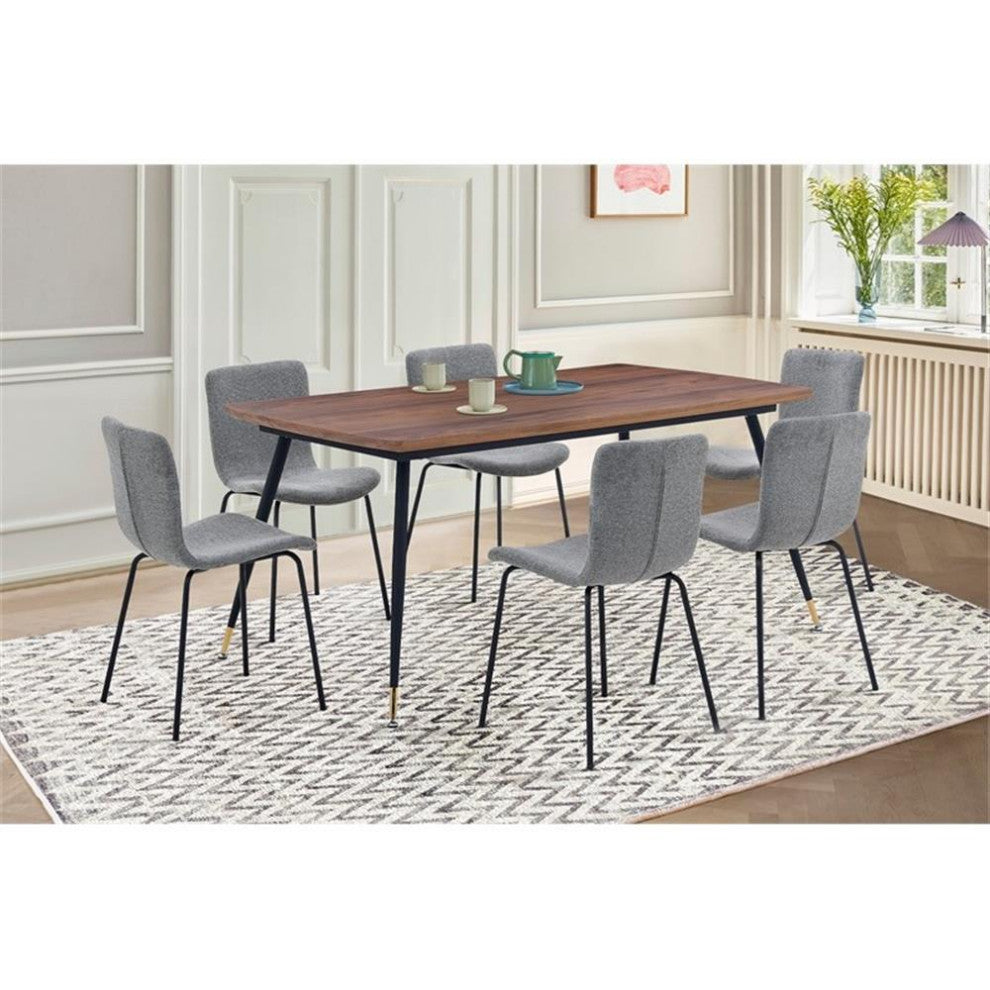 Armen Living Gillian 19" Fabric Dining Room Chairs in Gray/Black (Set of 2)